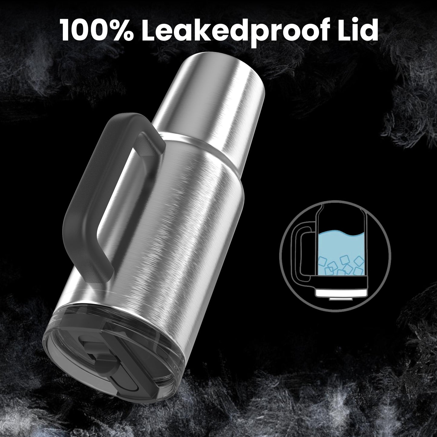 enem Tumbler, Platinum Shine, Tumbler with Inbuilt Straw, Sipper, with Lid Leak Proof, 1 Metal Ice Cube & 1 Copper Spring (Tamba), Mug Travel, 1.2L