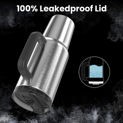 enem Tumbler, Platinum Shine, Tumbler with Inbuilt Straw, Sipper, with Lid Leak Proof, 1 Metal Ice Cube & 1 Copper Spring (Tamba), Mug Travel, 1.2L