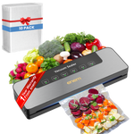 ENEM Vacuum Sealer Machine for Packing, Sealing Machine for Food Packets, 65kpa Automatic Packet Sealer Machine, with 1 Year Warranty from Enem, With 10 Vacuum Pouches