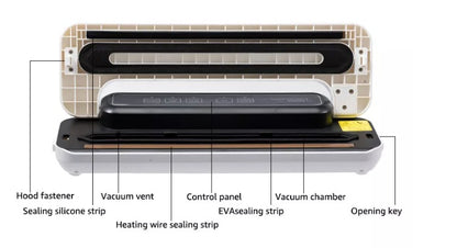 Enem Medium Vacuum Sealer (White), with Free 10 Pouches