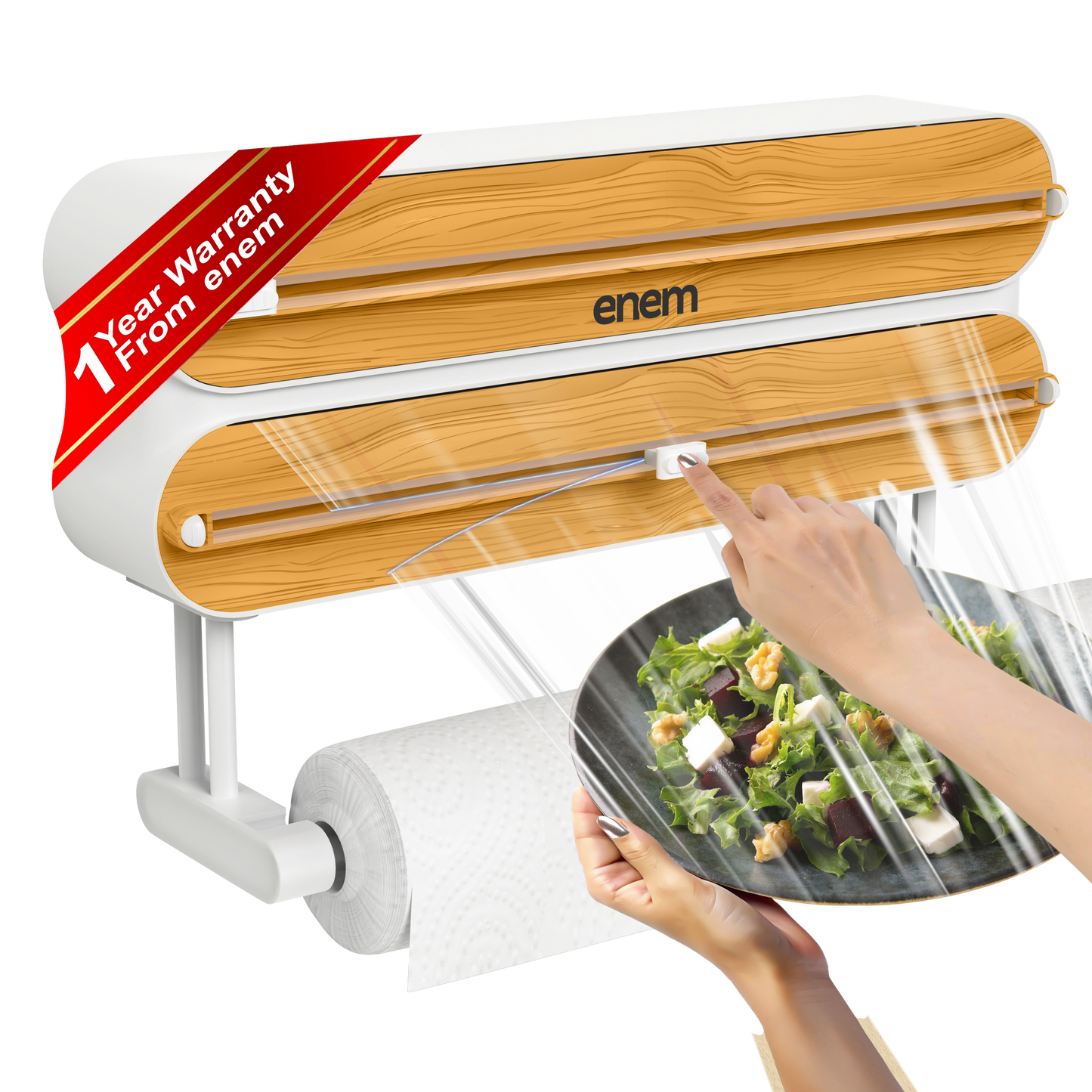 Enem 3 in 1 Cling Wrap Dispenser with Cutter