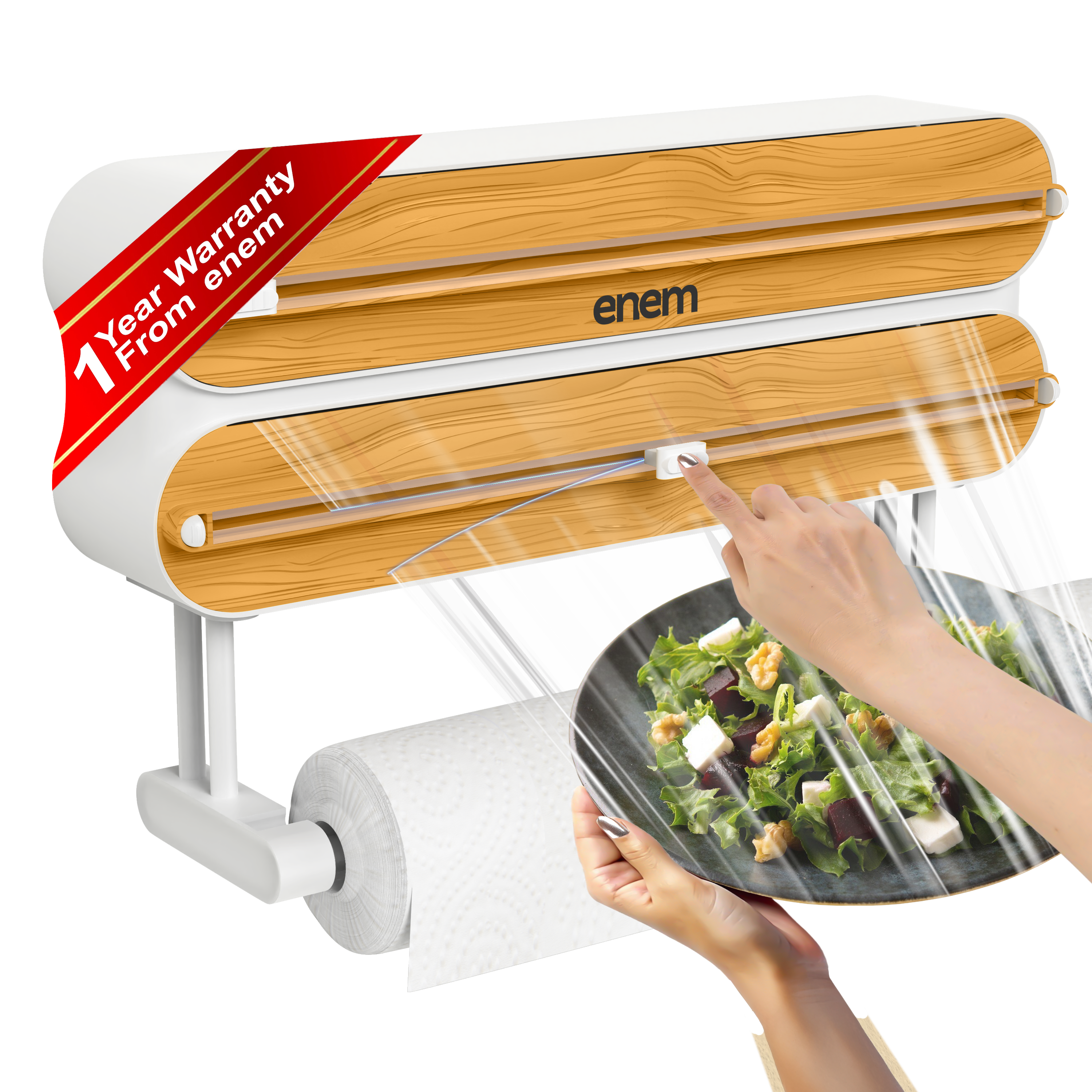 Enem 3 in 1 Cling Wrap Dispenser with Cutter