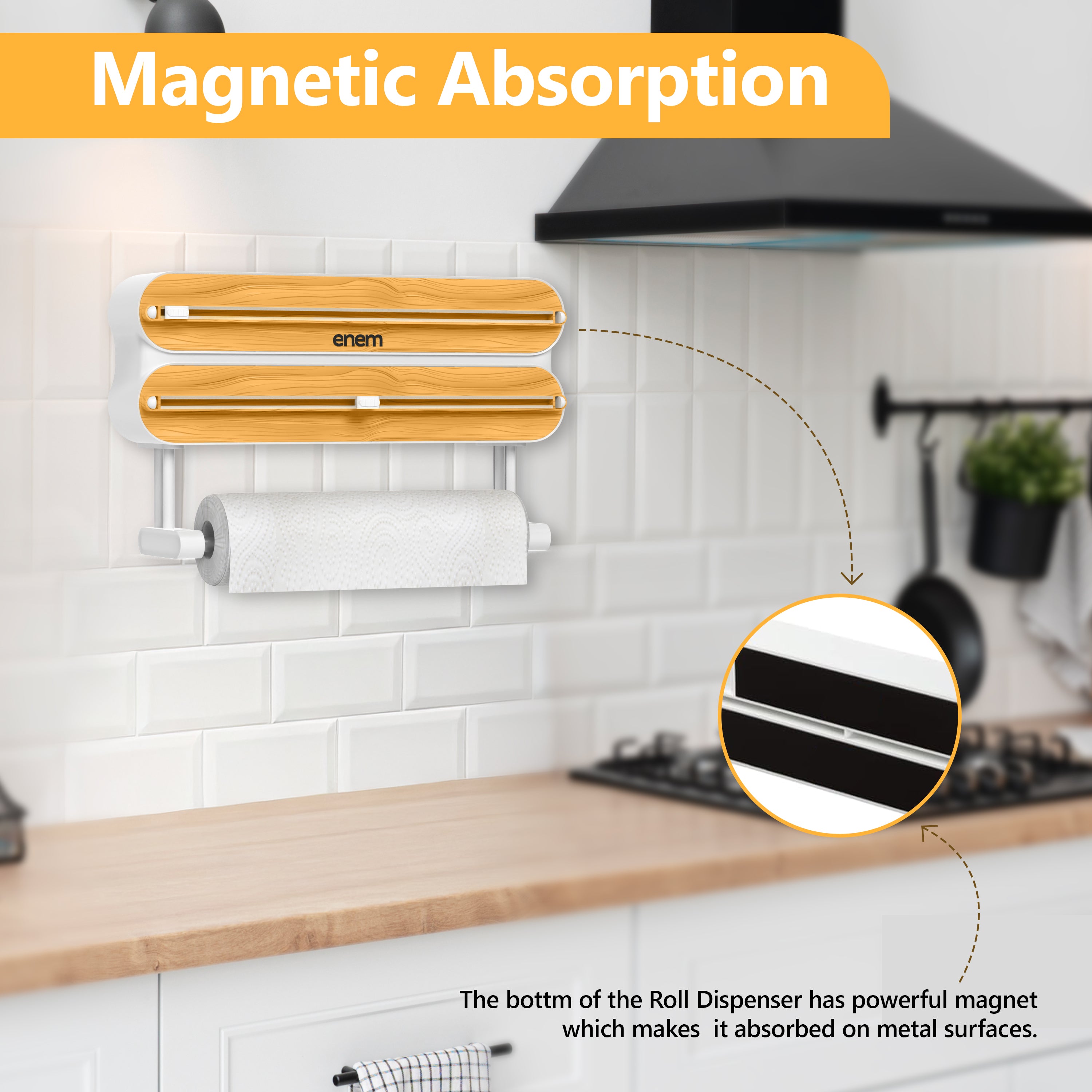 Enem 3 in 1 Cling Wrap Dispenser with Cutter