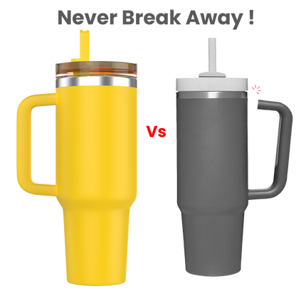 Enem Tumbler, Yellow, Tumbler with Inbuilt Straw, Sipper, with Lid Leak Proof, 1 Metal Ice Cube & 1 Copper Spring
