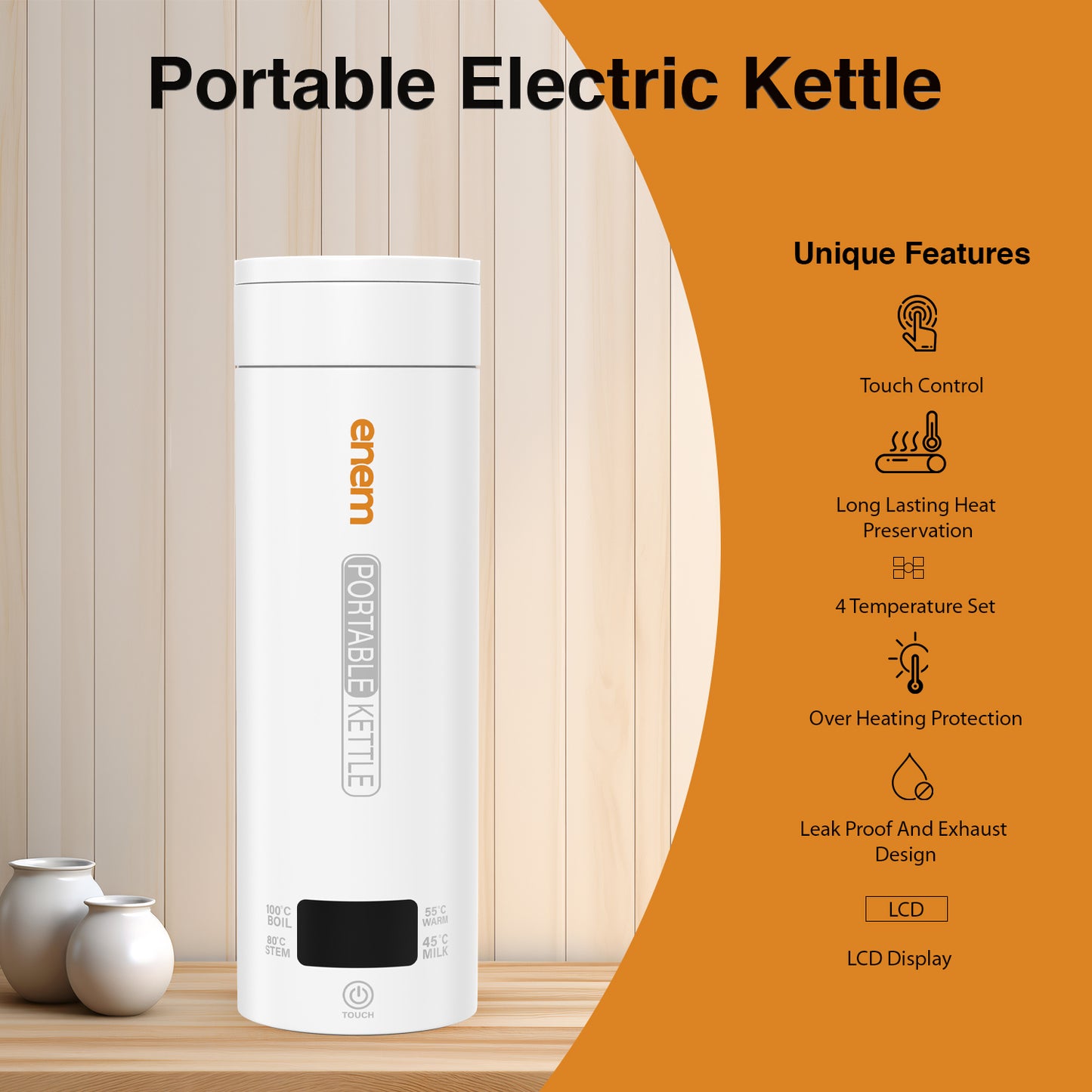 ENEM Portable Electric Kettle 500ml