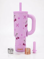 ENEM Stainless Steel Insulated Tumbler 1200ml – Travel Mug | Plugged Straw | Cherry Blossom | With Accessories