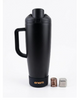 enem Midnight Black Inbuilt Straw Tumbler with Handle, Stainless Steel Large Travel Mug, 1.2L